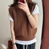 Korean Retro Knitted Sweater Vest Pullover Spring 2023 Sweater Tank Top Women New Spring Vest Round Neck Sleeveless Vest Female