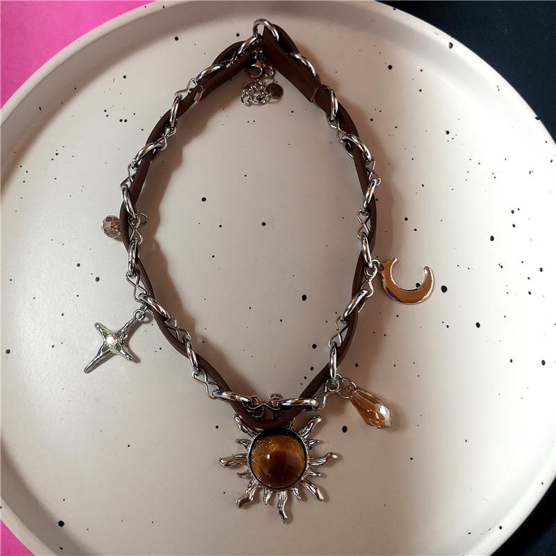 Punk Charm Sun Cross Butterfly Pendants Choker Chain Necklace For Men Women Trendy Y2K EMO Hip Hop Grunge Accessories Jewelry