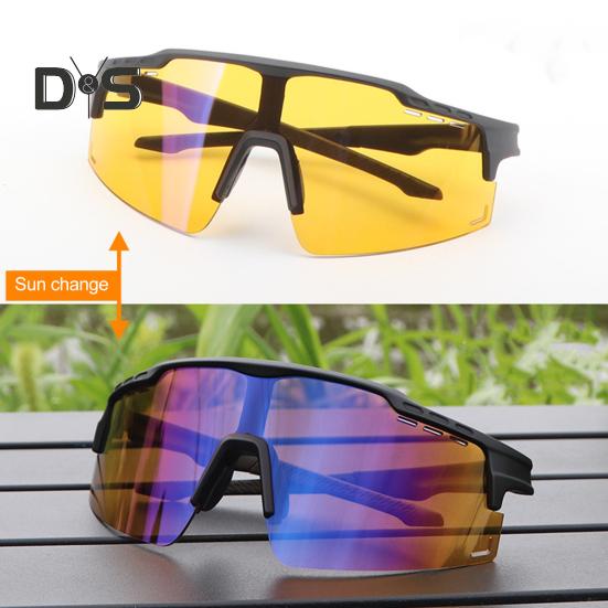 Outdoor Photochromic Cycling Glasses UV Protection Windproof Lightweight Men Women Running Mountain Bike Sports Goggles Eyewear