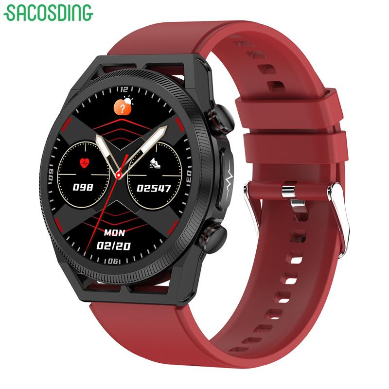 SACOSDING кровяное давление умные часы мужские ЭКГ + ППГ + ВСР Bluetooth вызов кислорода в крови монитор артериального давления женские спортивные умные часы