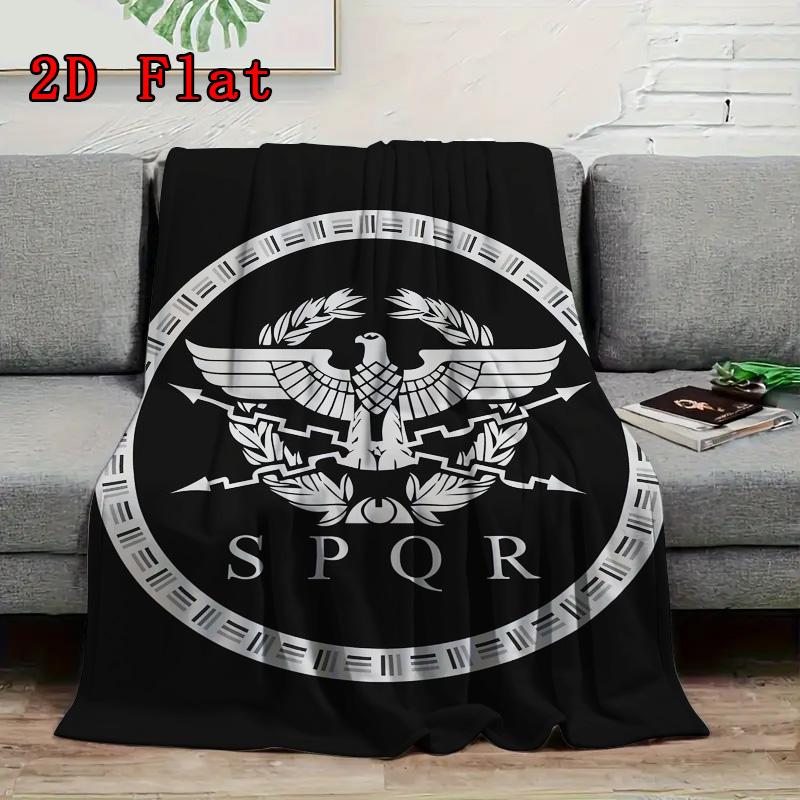 SPQR 2D Flat Pattern Flannel Blanket High quality All Seasons Warmth and Comfort Perfect for Christmas Gifts.MMT0918081
