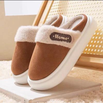 Модные Повседневные Пушистые Тапочки Женские Домашние Зимние Плюшевые Дизайнерские Туфли Женские Балетки Домашние Теплые Модные Элегантные Туфли на Платформе Большого Размера