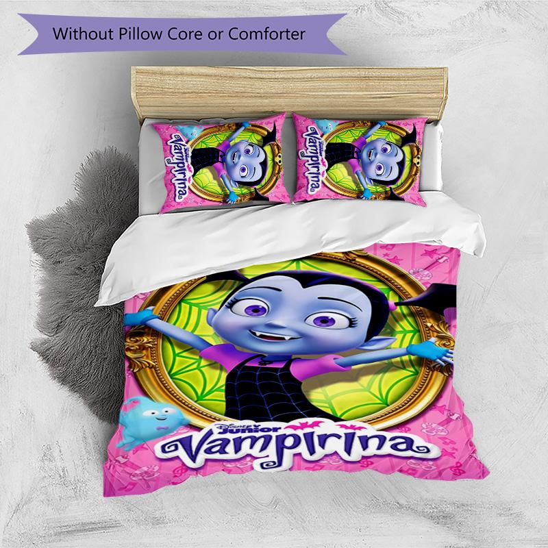 3pcs Vampirina Hauntley pattern bedding set duvet cover set includes duvet cover &pillowcases,perfect all season bedroom decoration&gift