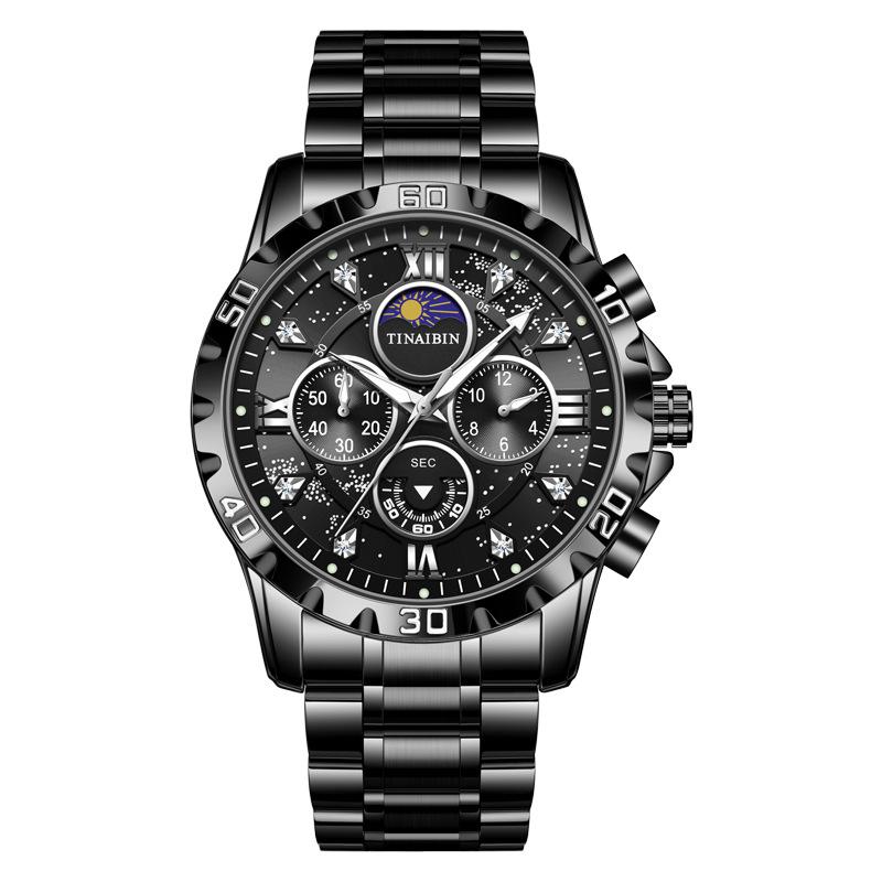 Chronograph Luxury Brand Stylish Men Luminous Wrist Watches For Male Clock Stainless Steel Band Men Business Quartz Watches