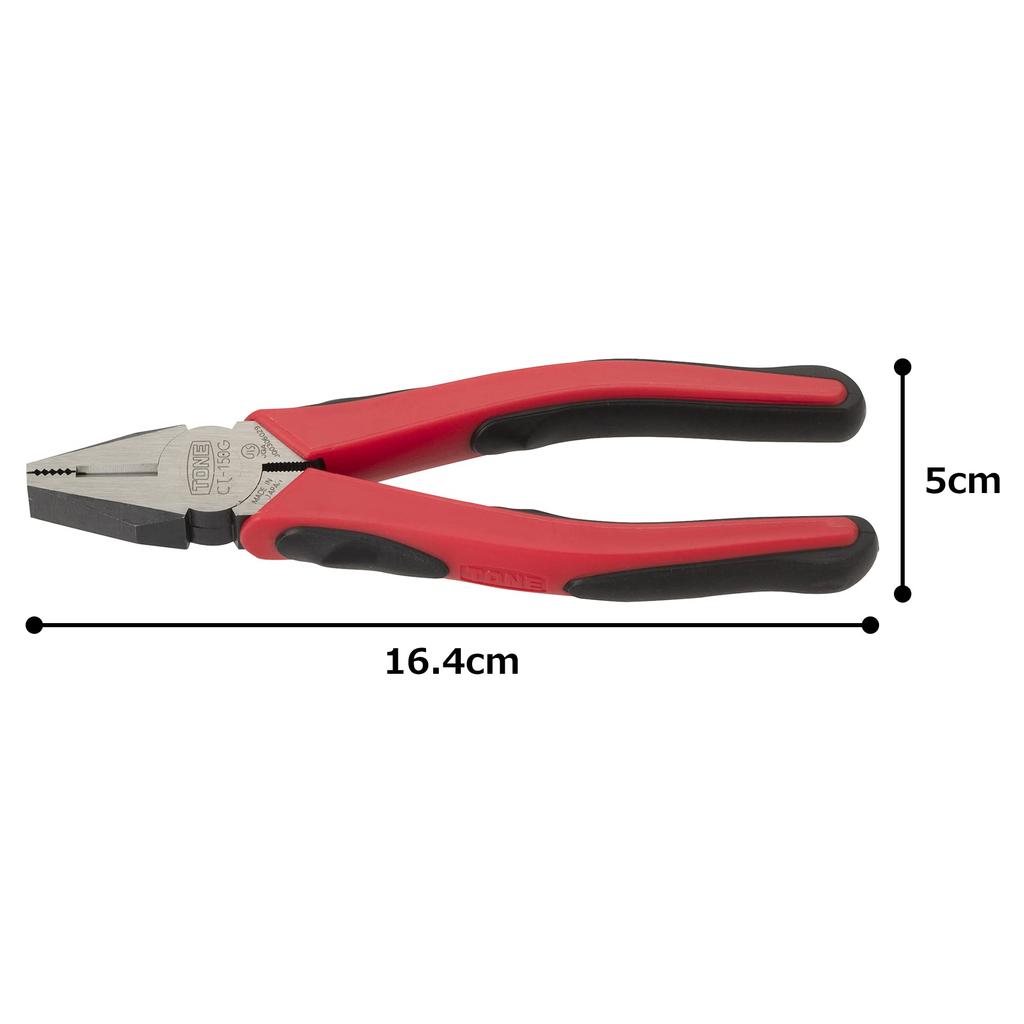 TONE Pliers Grip Red Total Length 164mm (Master Type) CT-150G