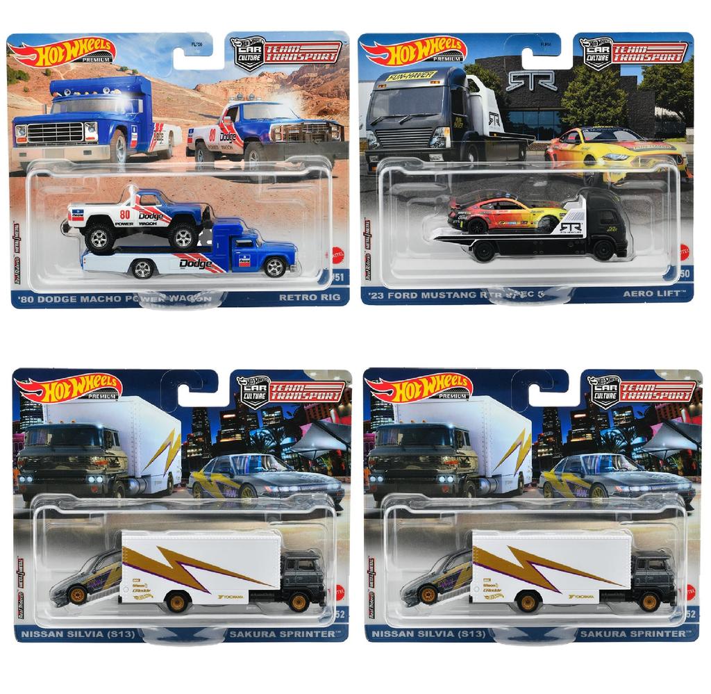 Hot Wheels Team Transport Assortment Mini Cars X4 Set BOX Years Old and [2 Sale] [3 Up] 986T-FLF56