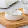 Elegant Ceramic Ashtray with Gold Trim for Hotels, Bars, Restaurants