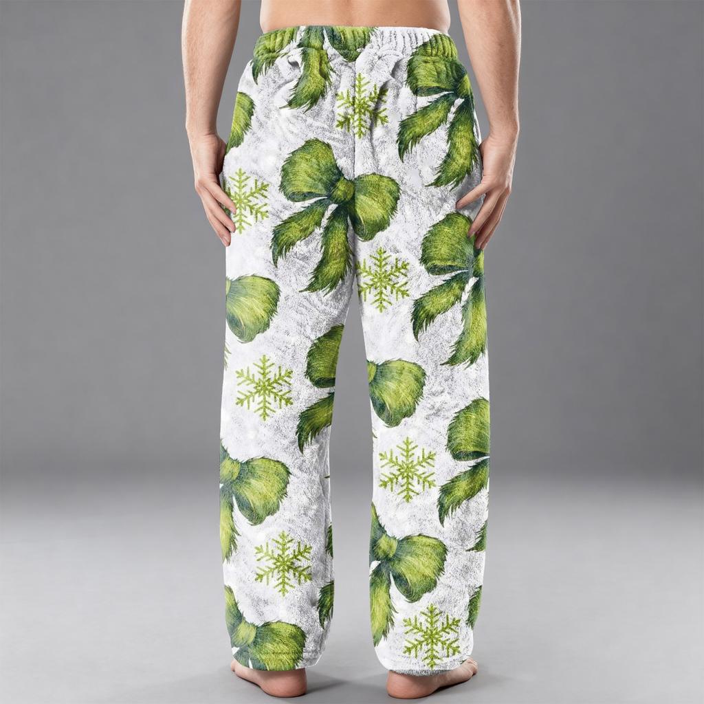 Мужские фланелевые повседневные брюки с карманом, Повседневные брюки с принтованным карманом, Домашние брюки для сна