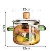 Набор стеклянных горшков YOSHIDA с крышками и зелеными ручками (2-Pack)