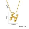 Stainless Steel Gold Color Chunky Alphabet Balloon Bubble Initial Letter Pendant Necklace for Women Charm Necklace Jewelry Gift