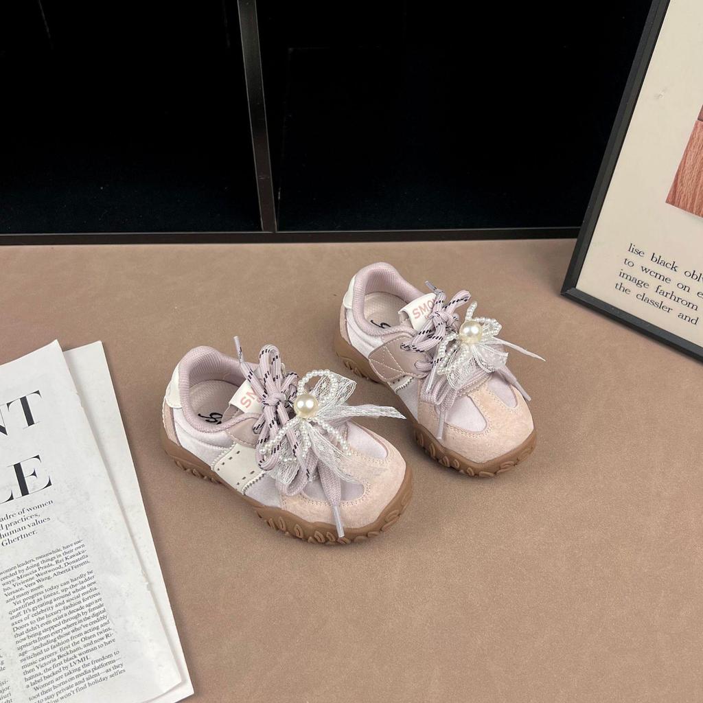 Весна 2026 Девочки Нескользящие Бант Жемчуг Принцесса Спортивная Обувь – Легкая и Универсальная
