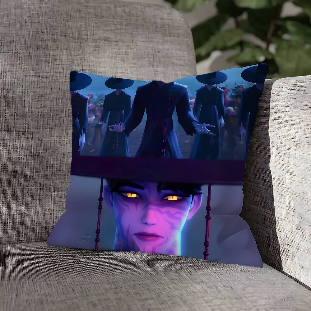 Kpop D-Demon H-Hunters Saja Pillow Case For Sofa Decor Home Car Office Room Printing Cushion Cover Decorations And Protector