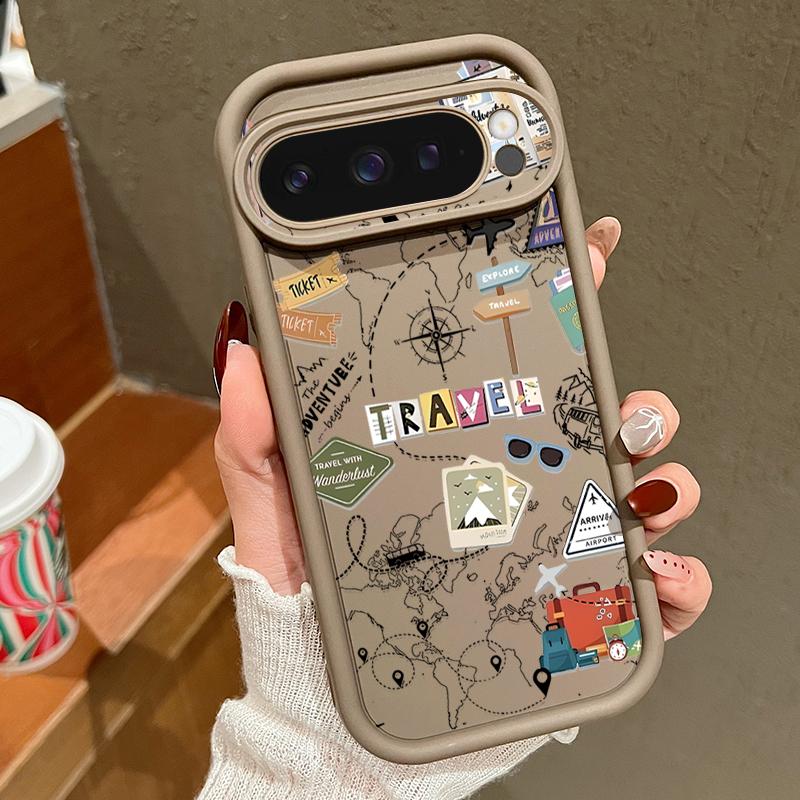 Чехол из ТПУ с рисунком карты путешествий для Google Pixel 10 8 7 Pro Pixel 9 Pro XL Противоударный Мягкий Силиконовый Чехол для Телефона для Google Pixel 8A