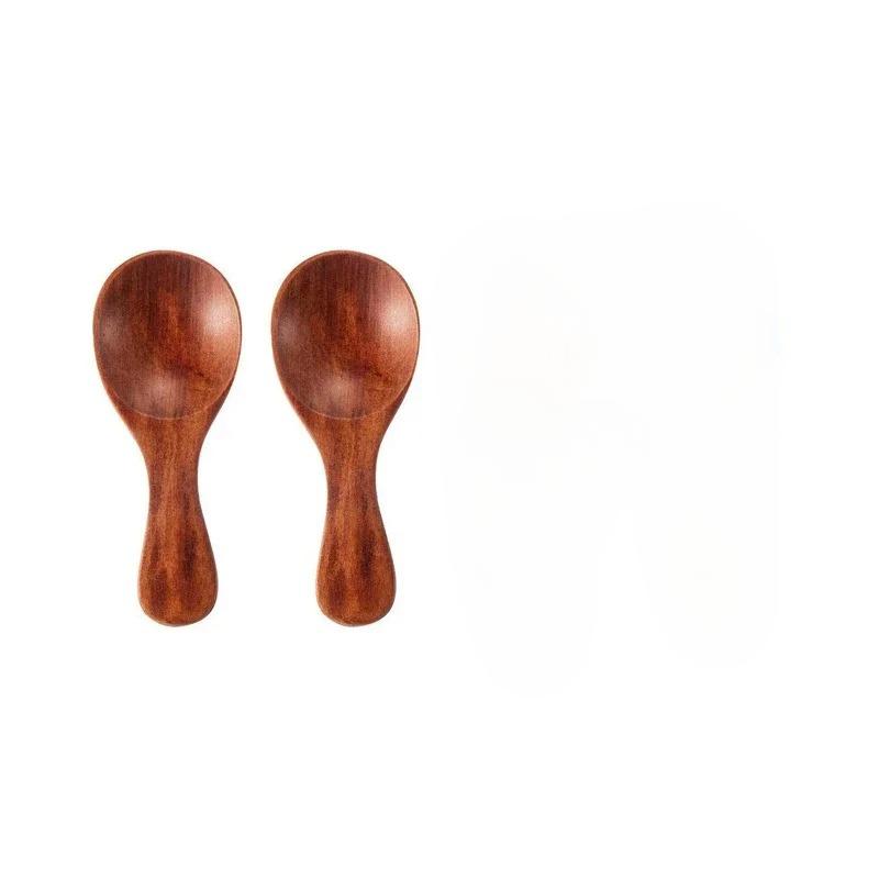 2/4Pcs Mini Wooden Spoons Small Kitchen Spice Condiment Spoon Sugar Tea Coffee Scoop Short Handle Wood Kids Spoon Kitchen Gadget4