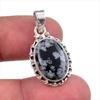 Натуральный снежный обсидиан 925 пробы стерлингового серебра ювелирная подвеска 1,25" u4n31