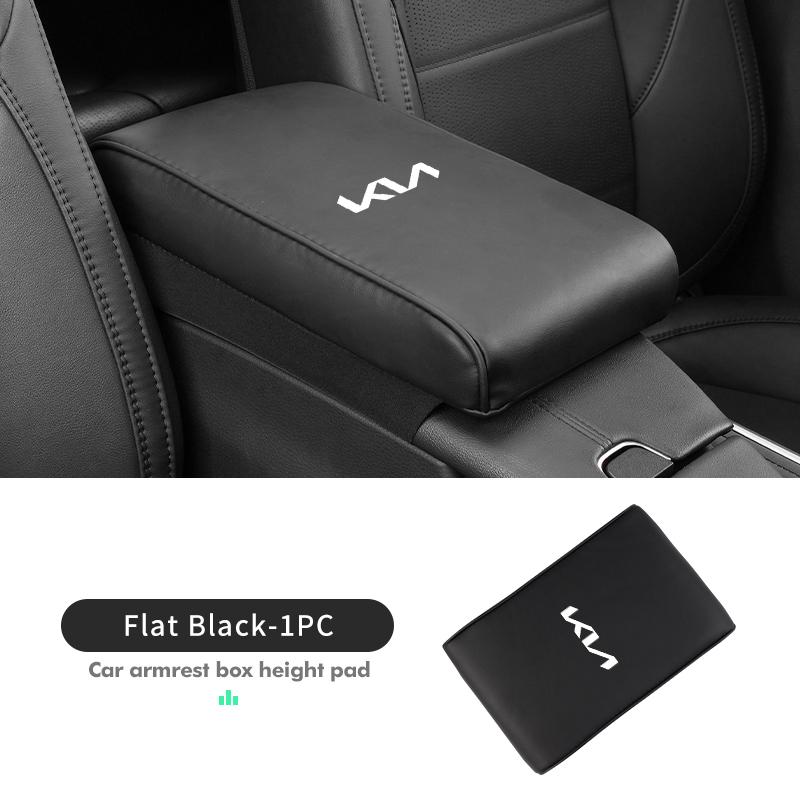 AABIU1 For KIA Car Armrest Heightening Pad Leather Auto Console Armrest Mat K5 K2 Optima Soul Spectra Niro Cadenza Sephia Carens