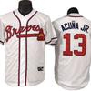 Atlanta Braves Baseball Jersey 13 Ronald Acuna Jr White Embroidered MLB Fan Apparel Men