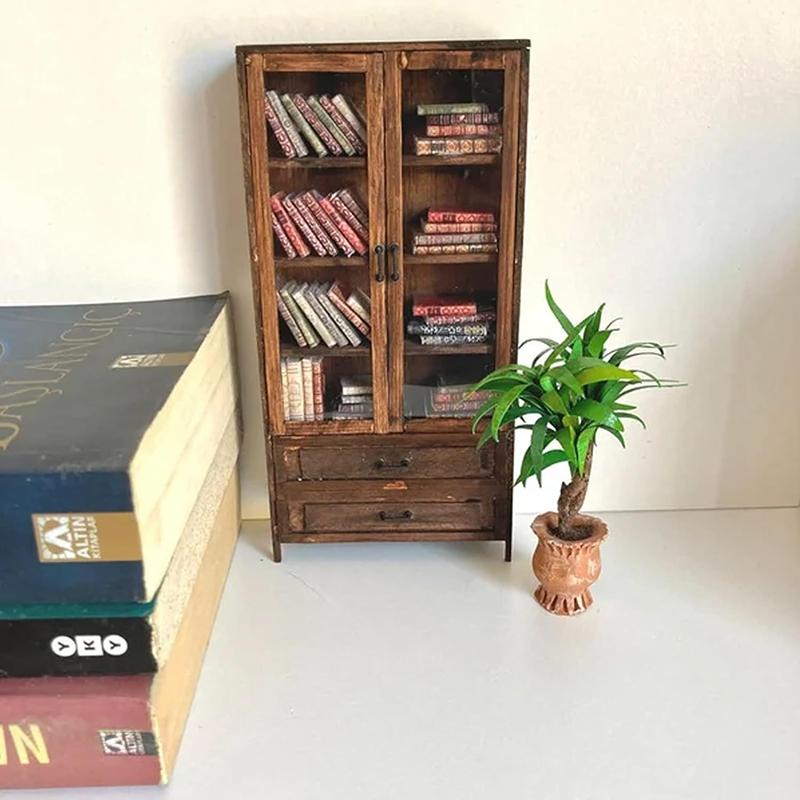 Сенсорная миниатюрная книжная полка, деревянный книжный шкаф, сенсорная книга для дома, школы, путешествий, работы, отдыха, украшений, Gi