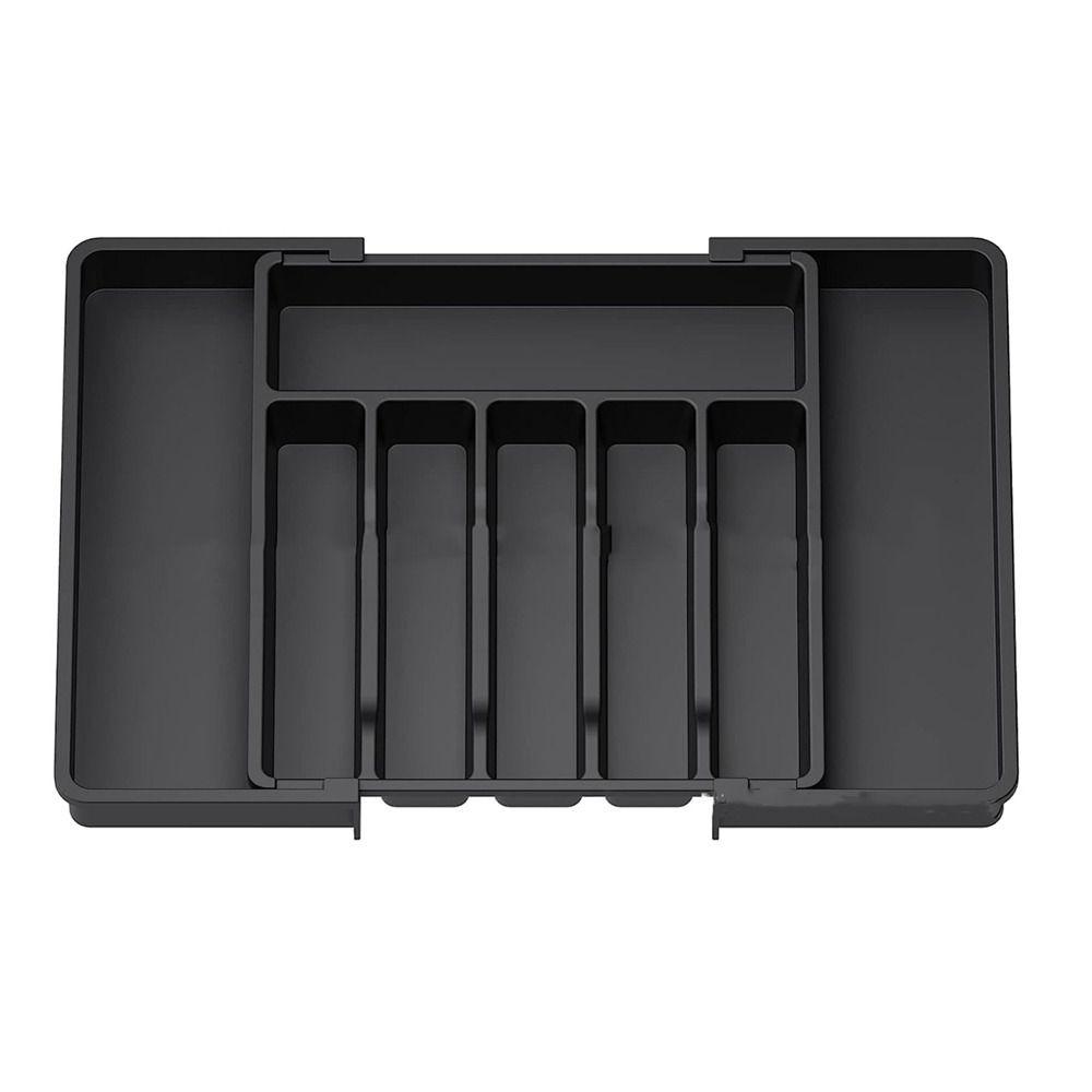 Large Capacity Cutlery Storage Tray Plastic Silverware Drawer Organizer Utensil Tray Set Spoon