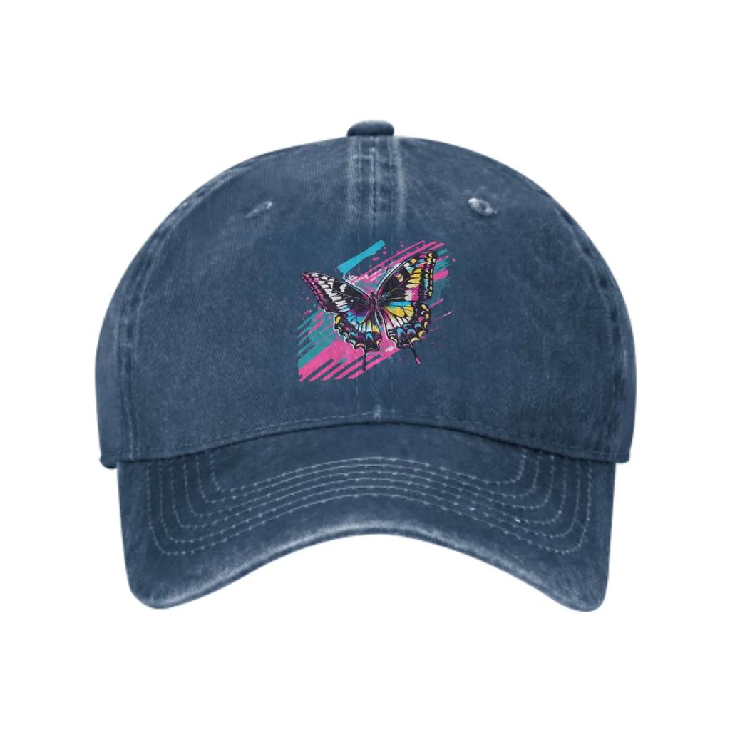 Colorful Butterfly Summer Classic Fashion Men Trucker Hat Cotton Breathable Women Cowboy Cap Outdoor Leisure Basketball Caps