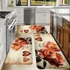 1Pcs Anti Fatigue Kitchen Rugs Vintage Roses  Print Waterproof Non-Slip Thick Cushioned Kitchen Mat Heavy Duty Comfort Standing Mat for Kitchen