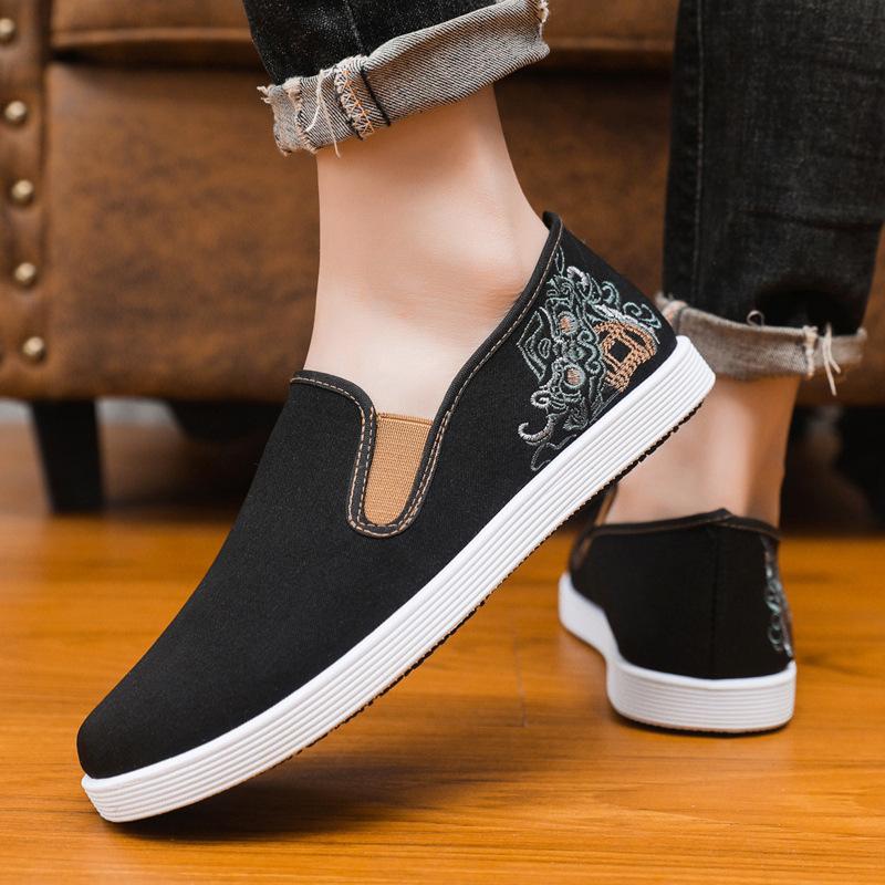 Тканевые туфли мужские повседневные туфли мужские скейтборд обувь дышащая мягкая подошва обувь с одной педалью рабочая обувь для мужчин