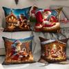 Новая Рождественская Наволочка для Подушки Венок Полиэстер Принт Праздничное Украшение Гостиная Диван Наволочка для Подушки Спальня Подушка