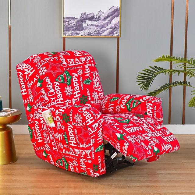 Printed Elastic Recliner Sofa Cover Soft Stretch Single Sofa Covers For Living Room Pets Kid Split Functional Lounger Chair Case