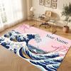 Octopus Sea Life Theme Crystal Velvet Floor Rug Personalized Custom Name Text Warm Carpet Home Decoration