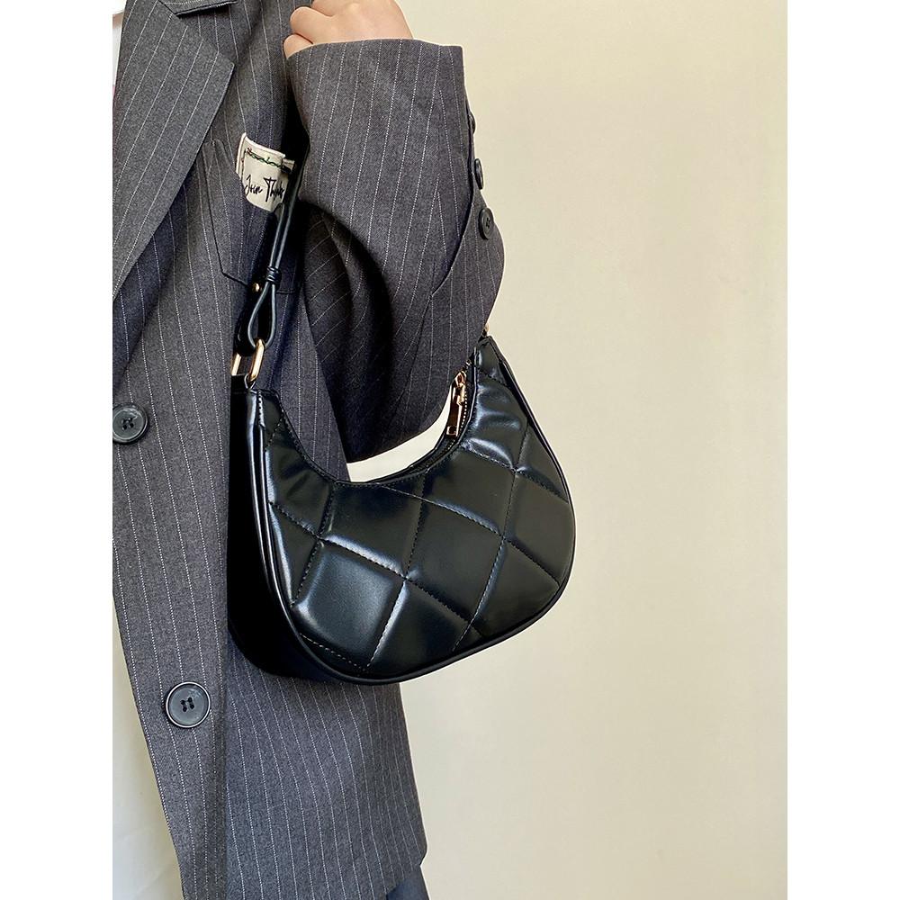 Ielgy Autumn Winter All-Match Underarm Crescent Bag Shoulder Handbag