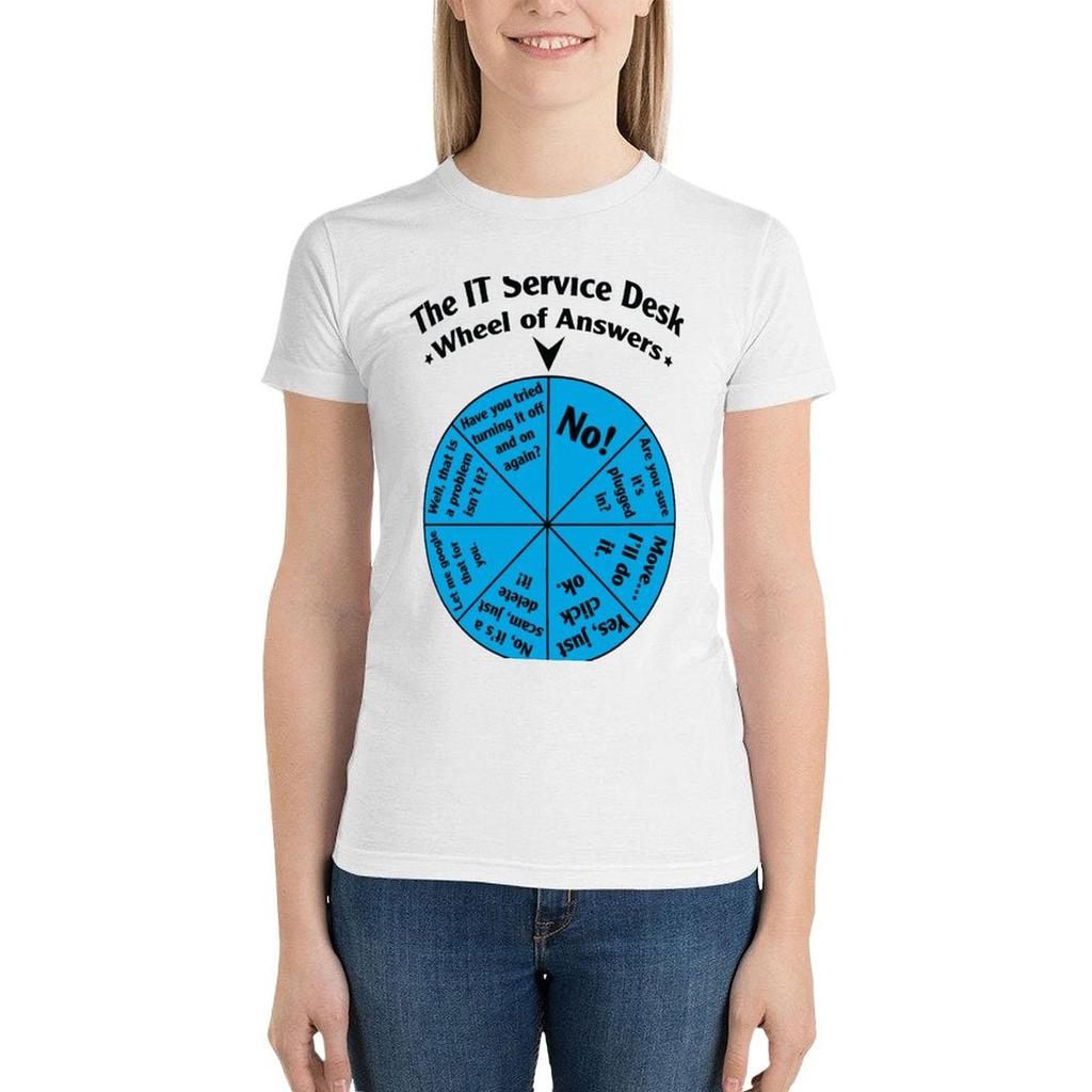 Колесо ответов ИТ-службы. Футболка Женская одежда Корейская мода Аниме Одежда Женская одежда