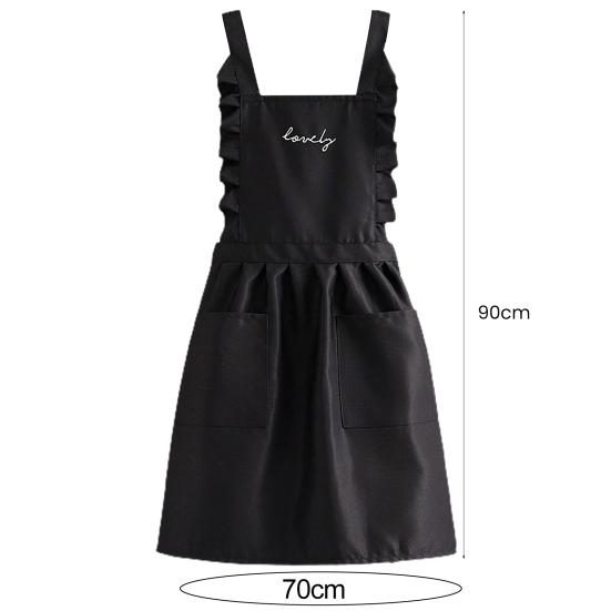 Kitchen Apron with Pockets Strap Adjustable Breathable Thin Ladies Princess Skirt