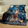 Moonlit Virgin Mary Butterflies Blanket  Printed Blanket for Living Room Bed Couch lunch break Soft Cozy Blanket for Friend's festival Gift