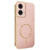 For Motorola Moto G84 5G Phone Case Carbon Fiber Textured Electroplated TPU Back Cover