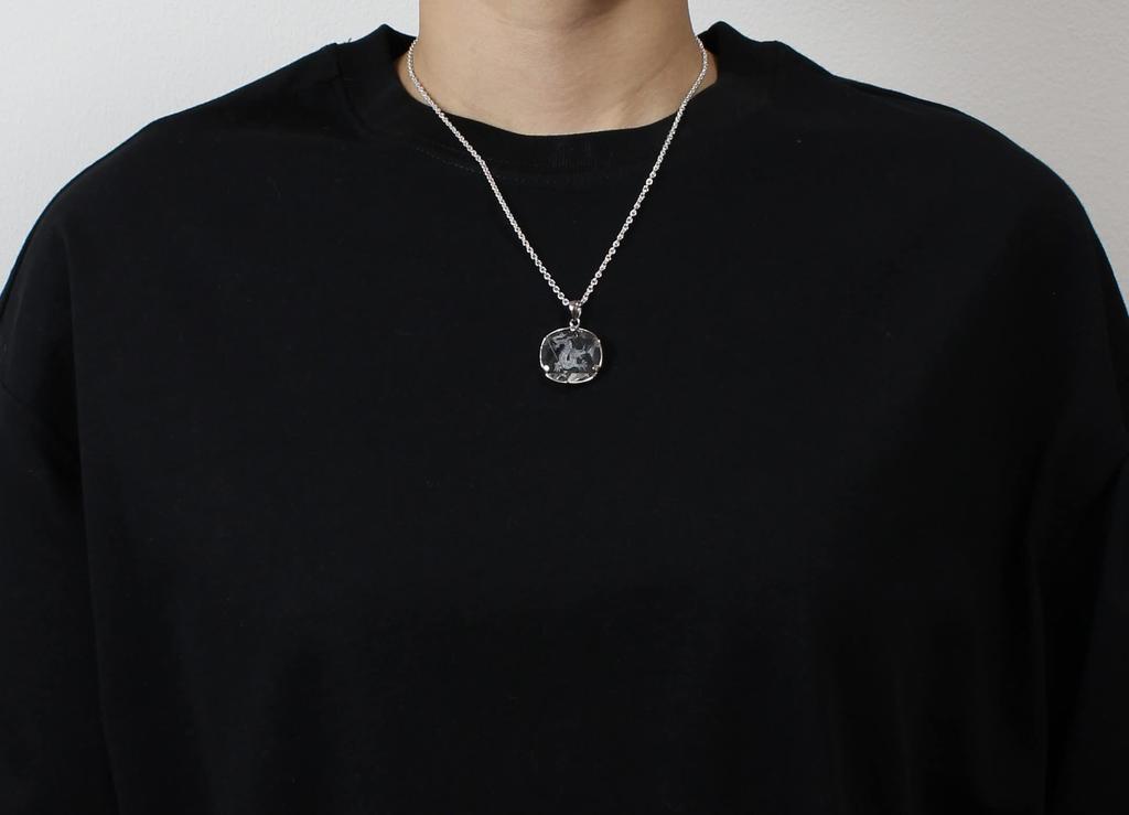 Гексаграмма Гексаграмма Дракон Кристалл Серебряный 925 Подвеска Подвеска Топ Японский Узор Амулет Удачи