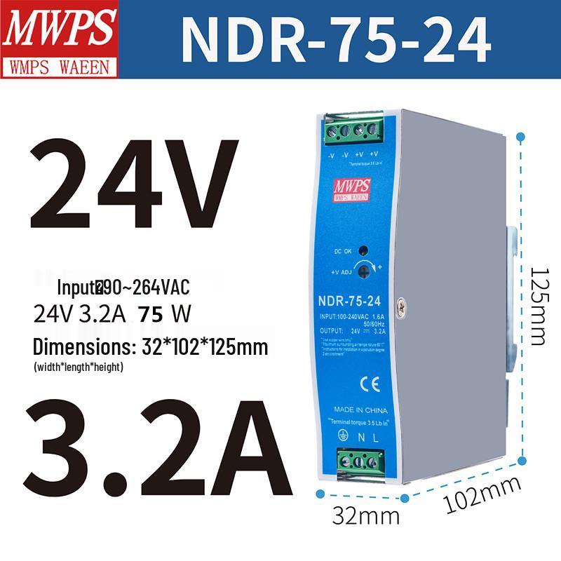Блок питания для DIN-рейки NDR/EDR - от 75 Вт до 480 Вт, DC 12В, 24В, 36В, 48В