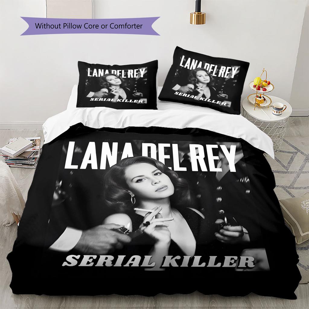 Lana Del Rey Pattern Bedding,Quilt Set Quilt Cover Pillowcase Home Birthday Gift(1 * duvet cover + 2 * pillowcase, without core)