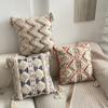 Bohemian Fringe Pillow Cover Printed Linen Ethnic Style Cushion Case Decorative Sofa Backrest Bedroom Bedhead Decorative Pillow