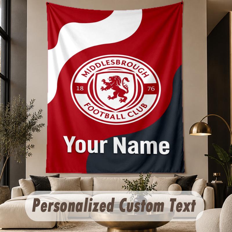 Custom Text Tapestry Middlesbrough FC Print Wall Tapestry Indoor Living Room Wall Decor