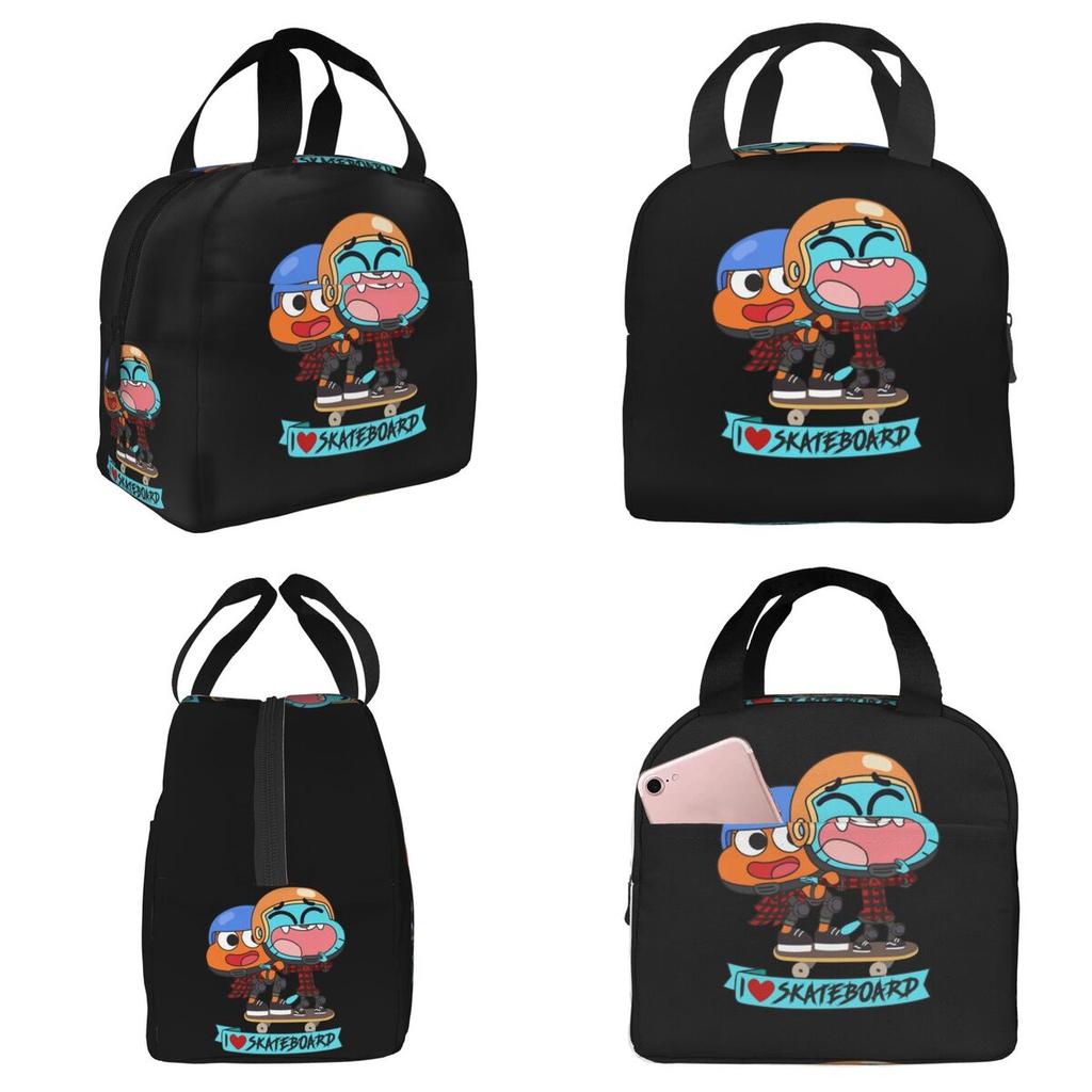 Gumball Darwin Skate Insulated Lunch Bag for Women Office Cooler Thermal Food Box Tote Portable Lunch Boxes Container