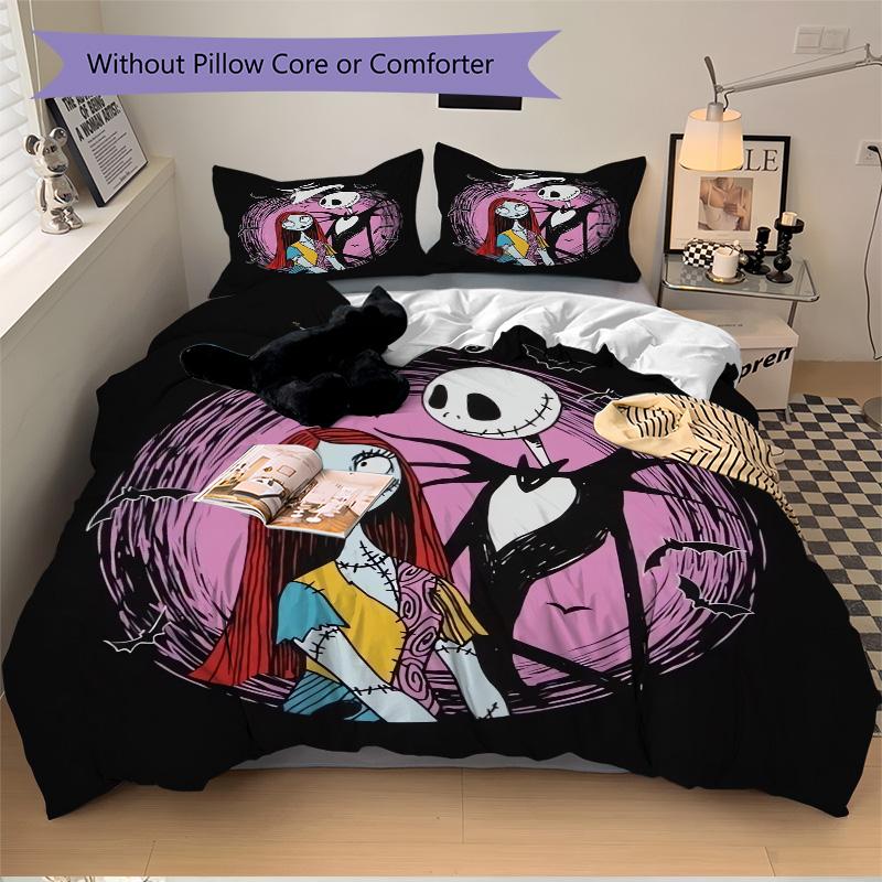Nightmare Before Christmas Print 3Pcs Bedding Setduvet Cover With 2 Bedropillowcase Home Birthday Gift