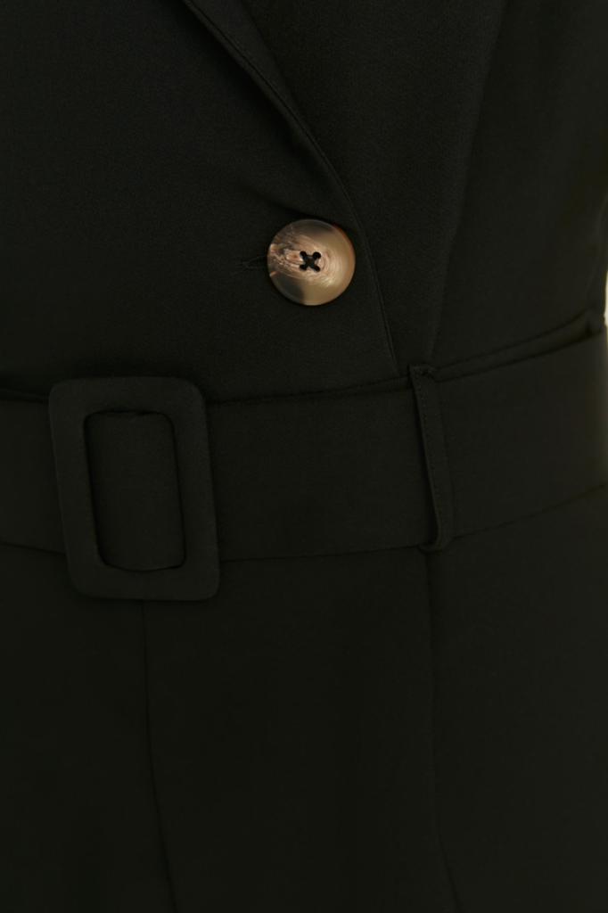 Женский модный новый комбинезон с каменным поясом и изогнутым воротником, мини-тканый комбинезон