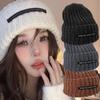 Однотонные вязаные шапки осень-зима для женщин и девочек на открытом воздухе теплые наушники шапки универсальные повседневные шапки простые модные подарки