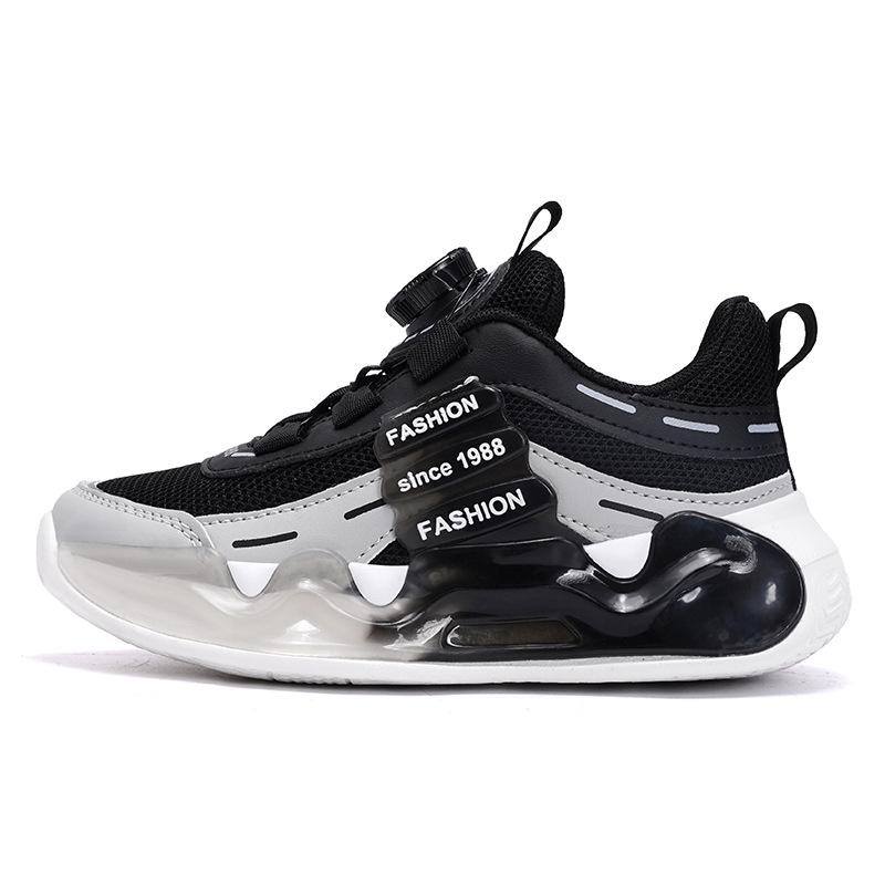 Boys Shoes Breathable Double Net Boys Running Shoes Spring Popular Button Shoes Lightweight Non-slip Children's Shoes Mesh Shoes