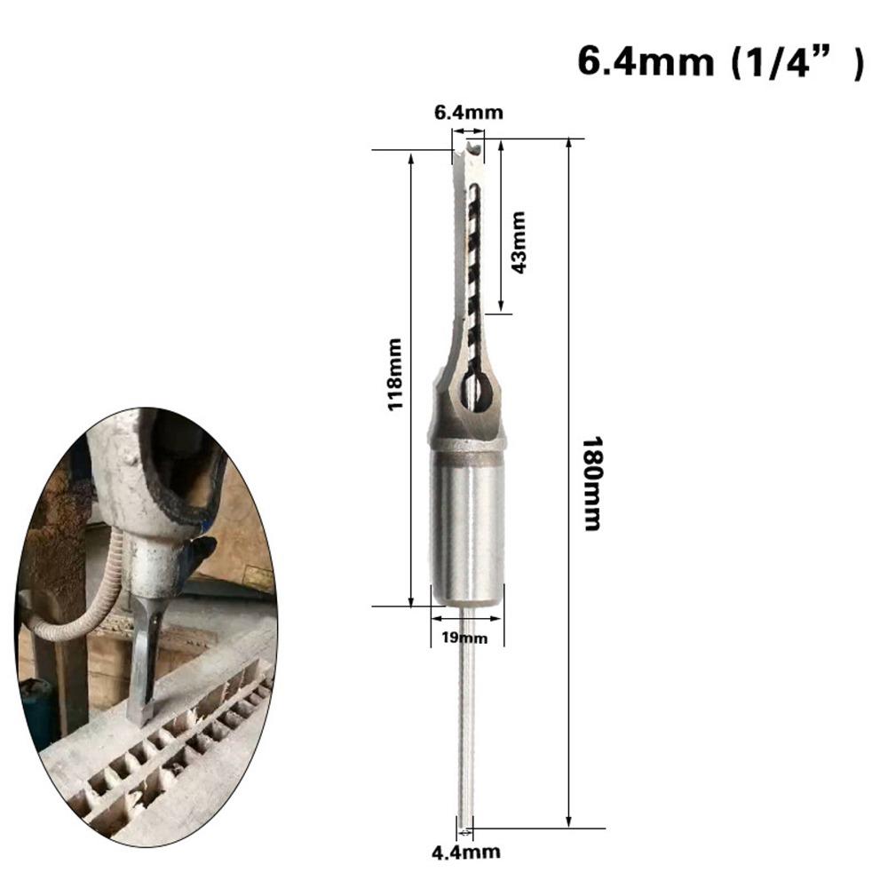 1/4(6.4mm)5/16(8mm)3/8(9.5mm)1/2(12.7mm)14mm(0.55in)16mm(0.63in) Square Hole Drill Bit
