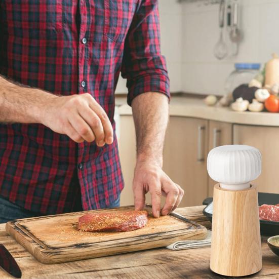 Деревянная мельница для перца Yousheng, ручная мельница для соли и перца, регулируемая крупнозернистая мельница, многоразовая мельница для соли и перца с керамической крышкой