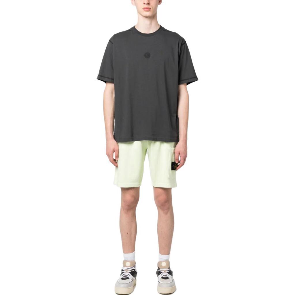 STONE ISLAND Мужские шорты Ss23 однотонные с нашивкой с компасом, эластичным поясом, повседневные шорты, светло-зеленые 781564060-V0152