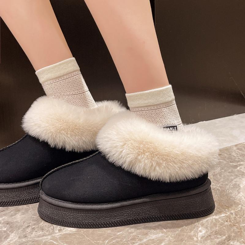 Женские зимние ботинки из искусственного меха Нескользящие плюшевые зимние ботинки Женские ботинки на толстой подошве Теплые хлопковые ботинки Платформа Botas Mujer
