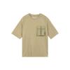 Solid Color Pocket Spliced Round Neck Pullover Short Sleeve T-Shirt Men Tops Khaki A6Q9W-DH4