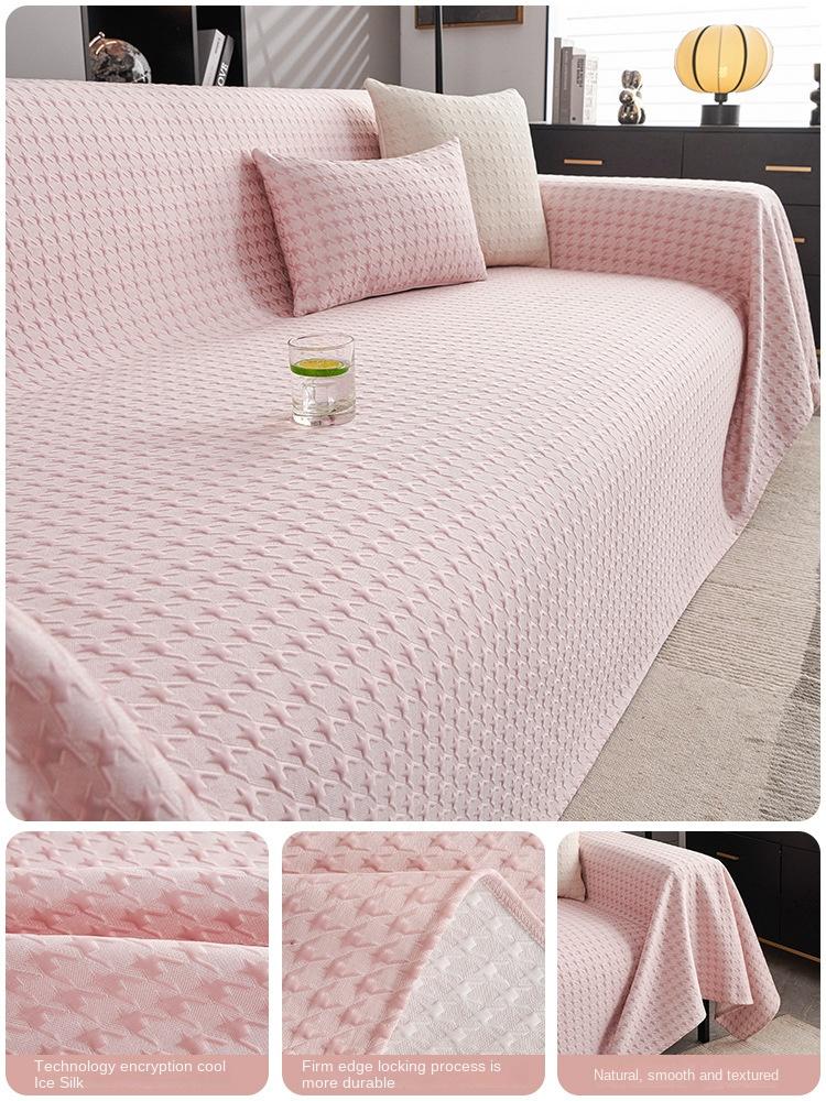 Sofa Cover Summer Universal Non-slip Sofa Mat Cool Feeling Mat Cushion Black Sofa Towel Couch Slipcover for Living Room